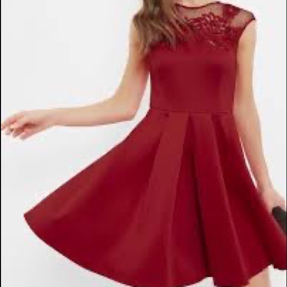 TED BAKER LONDON | Dollii Red Skater Dress - Picture 4 of 14